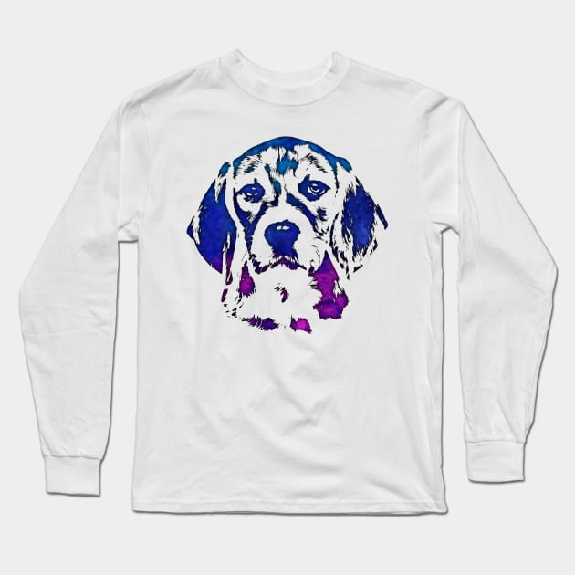 Beagle dog Long Sleeve T-Shirt by Nartissima